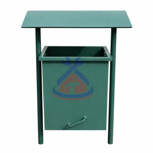 Outdoor Metallic Bin with Cover