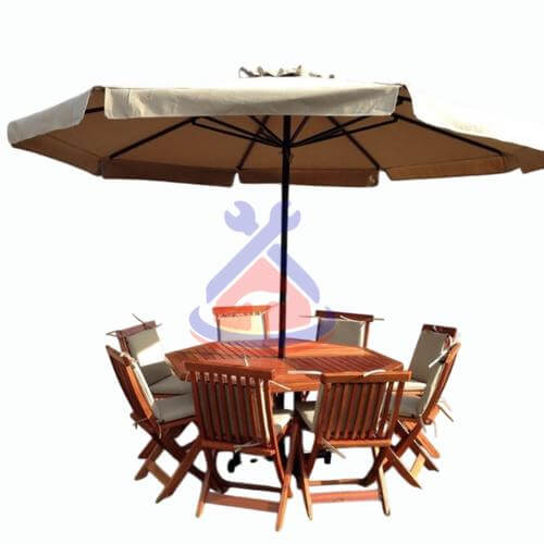 Elegant Hexagonal Outdoor Dining Set with Cushioned Chairs