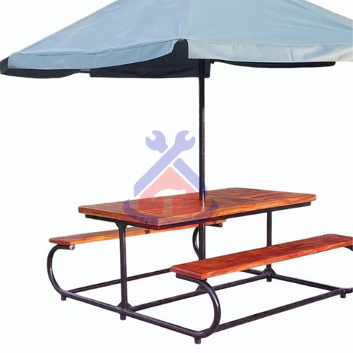 Outdoor Patio Bench Set with Umbrella